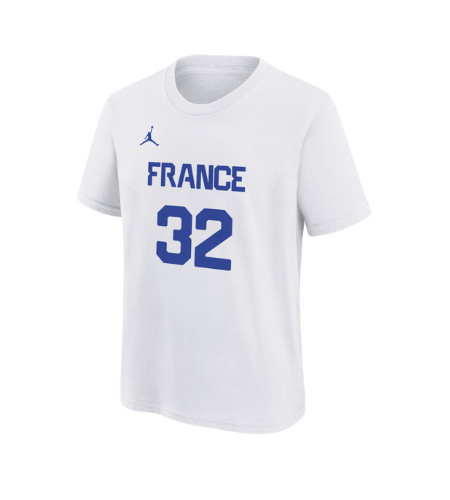T-SHIRT BLANC FRANCE 32 KIDS JORDAN X FFBB
